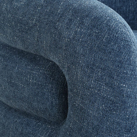 Modern European furniture - Blue Chenille Swivel Chair - www.oroa.com