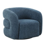 Modern European furniture - Blue Chenille Swivel Chair - www.oroa.com