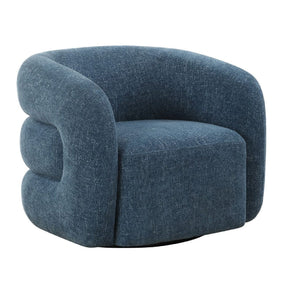 Blue Chenille Swivel Chair by Uttermost Junie