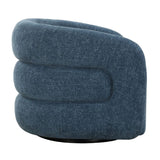 Modern European furniture - Blue Chenille Swivel Chair - www.oroa.com