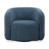 Modern European furniture - Blue Chenille Swivel Chair - www.oroa.com