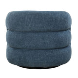 Modern European furniture - Blue Chenille Swivel Chair - www.oroa.com