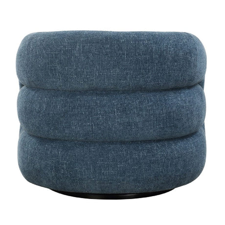 Modern European furniture - Blue Chenille Swivel Chair - www.oroa.com