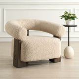 Modern European furniture - White Shearling T-Back Accent Chair - www.oroa.com