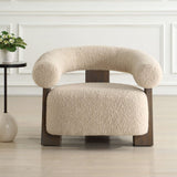 Modern European furniture - White Shearling T-Back Accent Chair - www.oroa.com