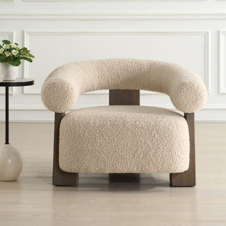 Modern European furniture - White Shearling T-Back Accent Chair - www.oroa.com