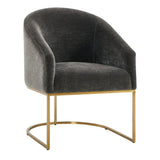 Black Velvet Cantilevered Dining Chair | Uttermost Hanni