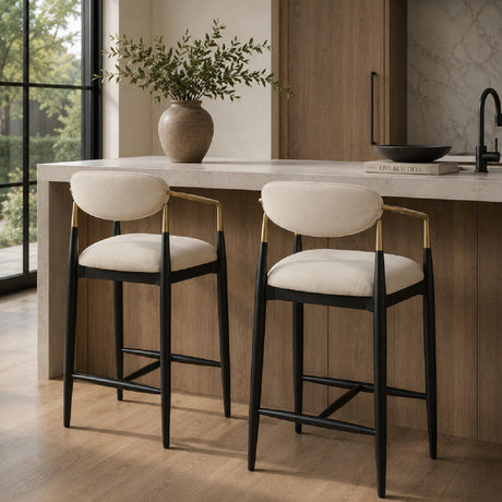 Modern European furniture - White Velvet Counter Stool - www.oroa.com