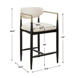 Modern European furniture - White Velvet Counter Stool - www.oroa.com