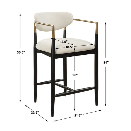 Modern European furniture - White Velvet Counter Stool - www.oroa.com