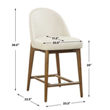 Modern European furniture - Cream Leather Inspired Counter Stool - www.oroa.com