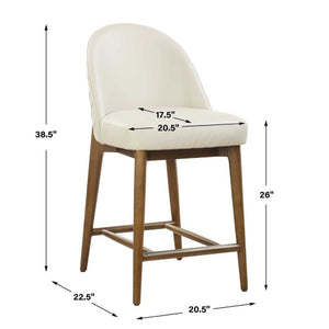   Cream Leather Inspired Counter Stool | Oroa.com