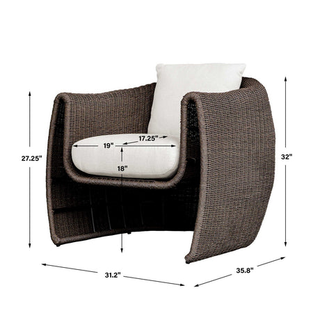 Modern European furniture - Woven Wicker Outdoor Lounge Chair - www.oroa.com