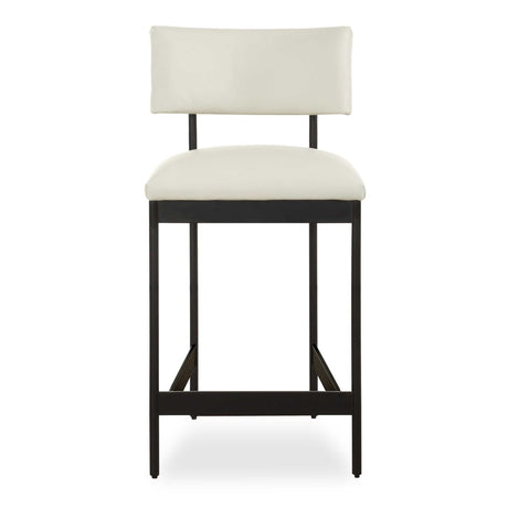 White Leather Counter Stool | Uttermost Apsley