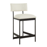 White Leather Counter Stool | Uttermost Apsley