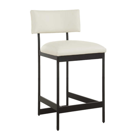 White Leather Counter Stool | Uttermost Apsley