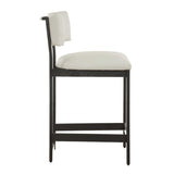 White Leather Counter Stool | Uttermost Apsley