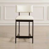 White Leather Counter Stool | Uttermost Apsley