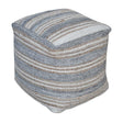 Modern European furniture - Gray & Cream Fabric Ottoman - www.oroa.com
