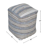 Modern European furniture - Gray & Cream Fabric Ottoman - www.oroa.com