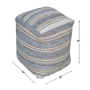  Gray & Cream Fabric Ottoman | Oroa.com