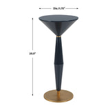 Modern European furniture - Navy Blue Pedestal Accent Table - www.oroa.com