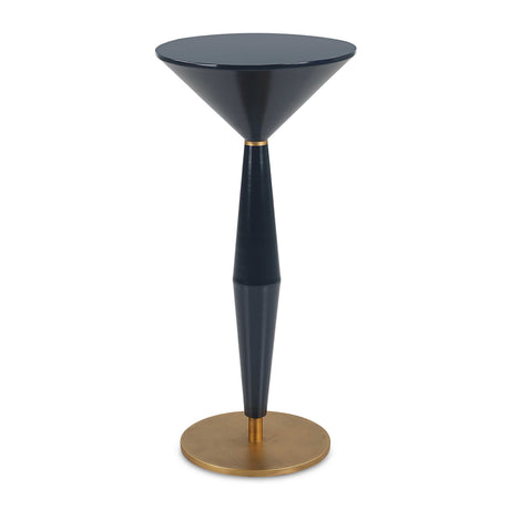 Modern European furniture - Navy Blue Pedestal Accent Table - www.oroa.com