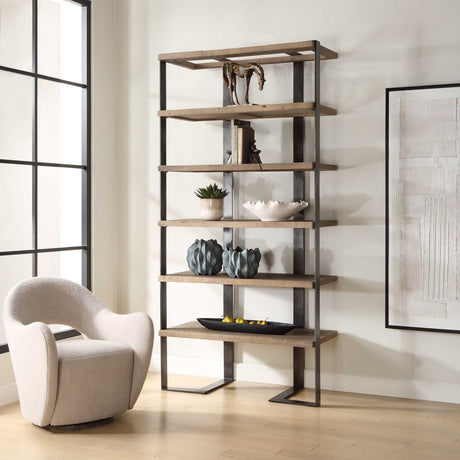 Modern European furniture - Natural Oak 5-Shelf Bookcase - www.oroa.com