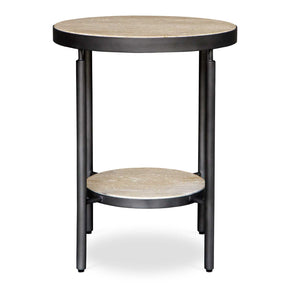 Modern European furniture - Round Travertine Side Table - www.oroa.com