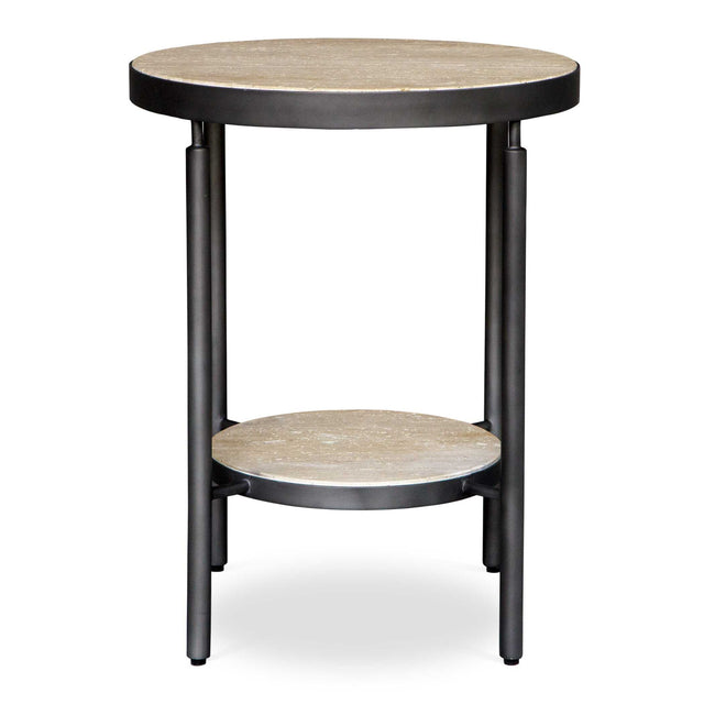Modern European furniture - Round Travertine Side Table - www.oroa.com