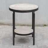 Modern European furniture - Round Travertine Side Table - www.oroa.com