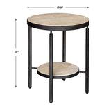 Modern European furniture - Round Travertine Side Table - www.oroa.com