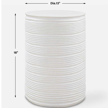 White Grooved Cylindrical Accent | Uttermost Borderline