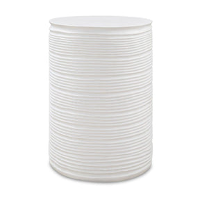 Modern European furniture - White Grooved Cylindrical Accent - www.oroa.com