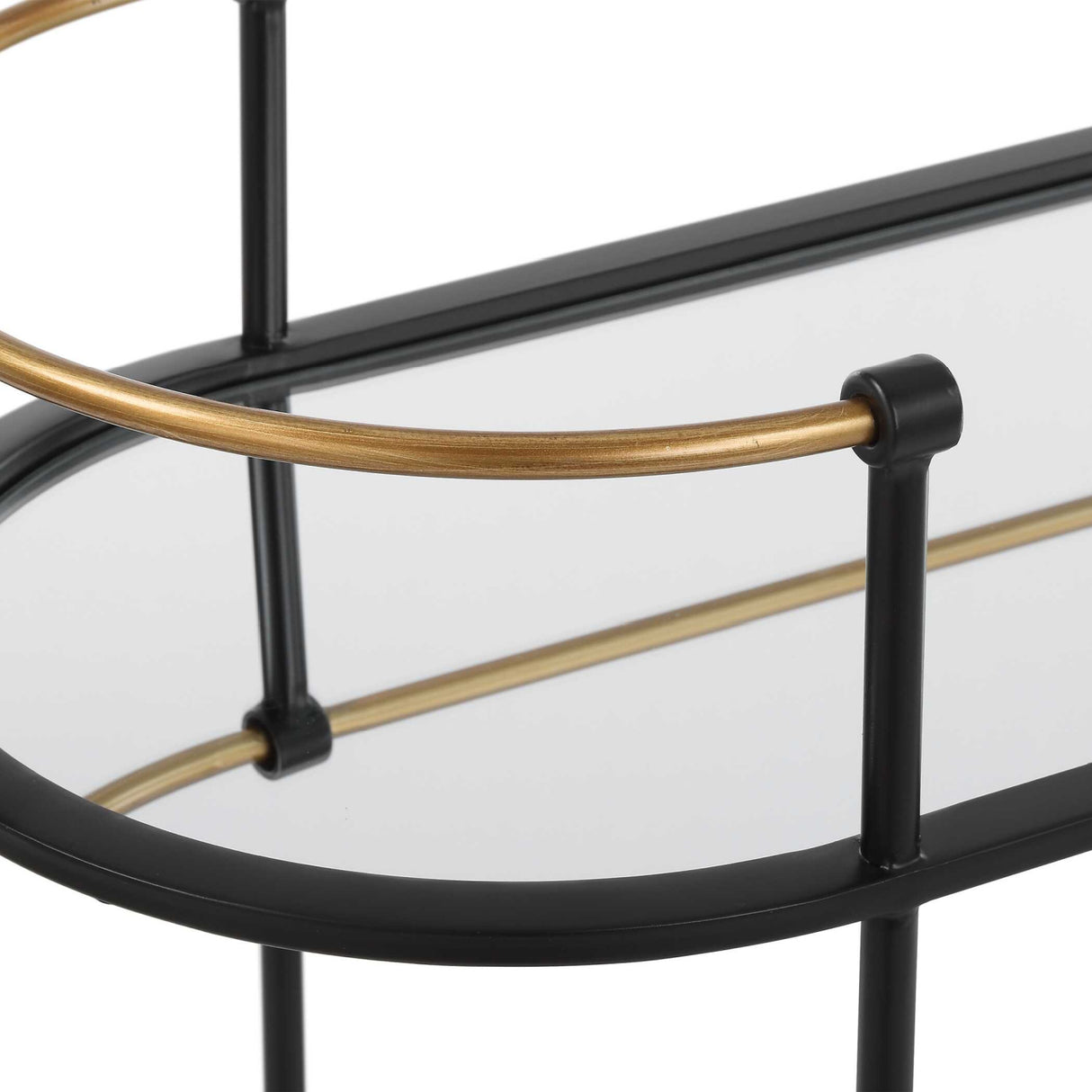 Modern European furniture - Mirrored Shelves Bar Cart - www.oroa.com