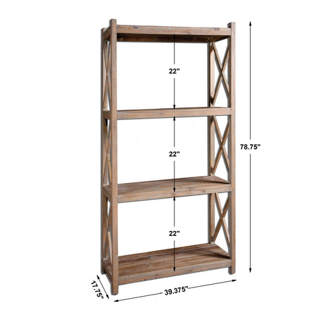Modern European furniture - Gray Fir Wood Bookshelf - www.oroa.com