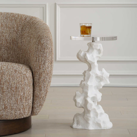 White Man-Made Stone Drink Table | Uttermost Remnant