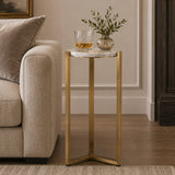Round White Marble Drink Table | Uttermost Pietra