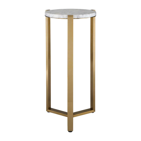 Round White Marble Drink Table | Uttermost Pietra