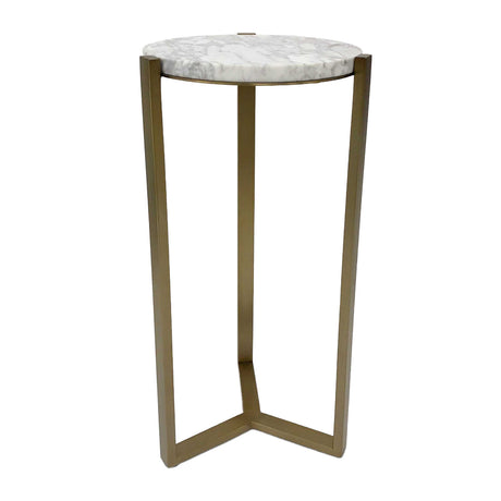 Round White Marble Drink Table | Uttermost Pietra