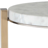 Round White Marble Drink Table | Uttermost Pietra