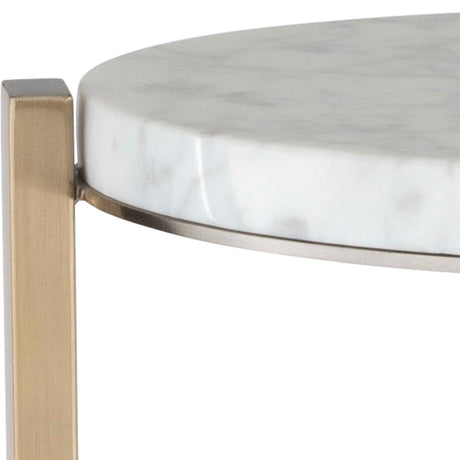 Round White Marble Drink Table | Uttermost Pietra