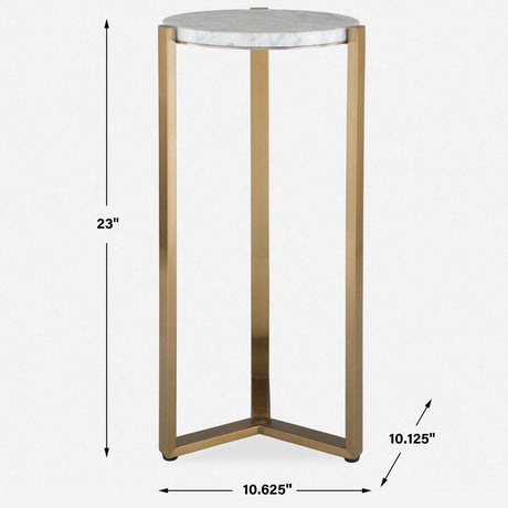 Round White Marble Drink Table | Uttermost Pietra