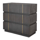 Modern European furniture - Dark Acacia 3-Drawer Chest - www.oroa.com
