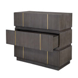 Modern European furniture - Dark Acacia 3-Drawer Chest - www.oroa.com