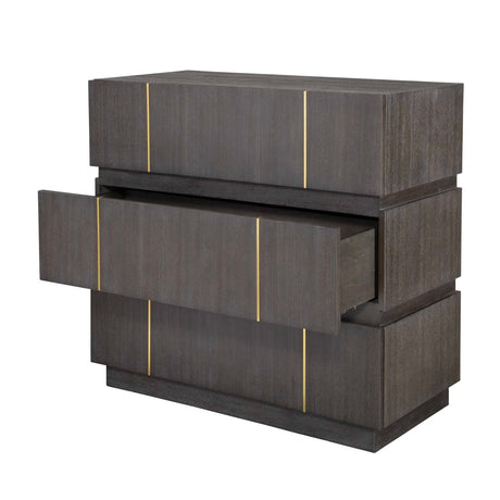 Modern European furniture - Dark Acacia 3-Drawer Chest - www.oroa.com