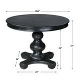 Black Baluster Round Dining Table | Uttermost Brynmore