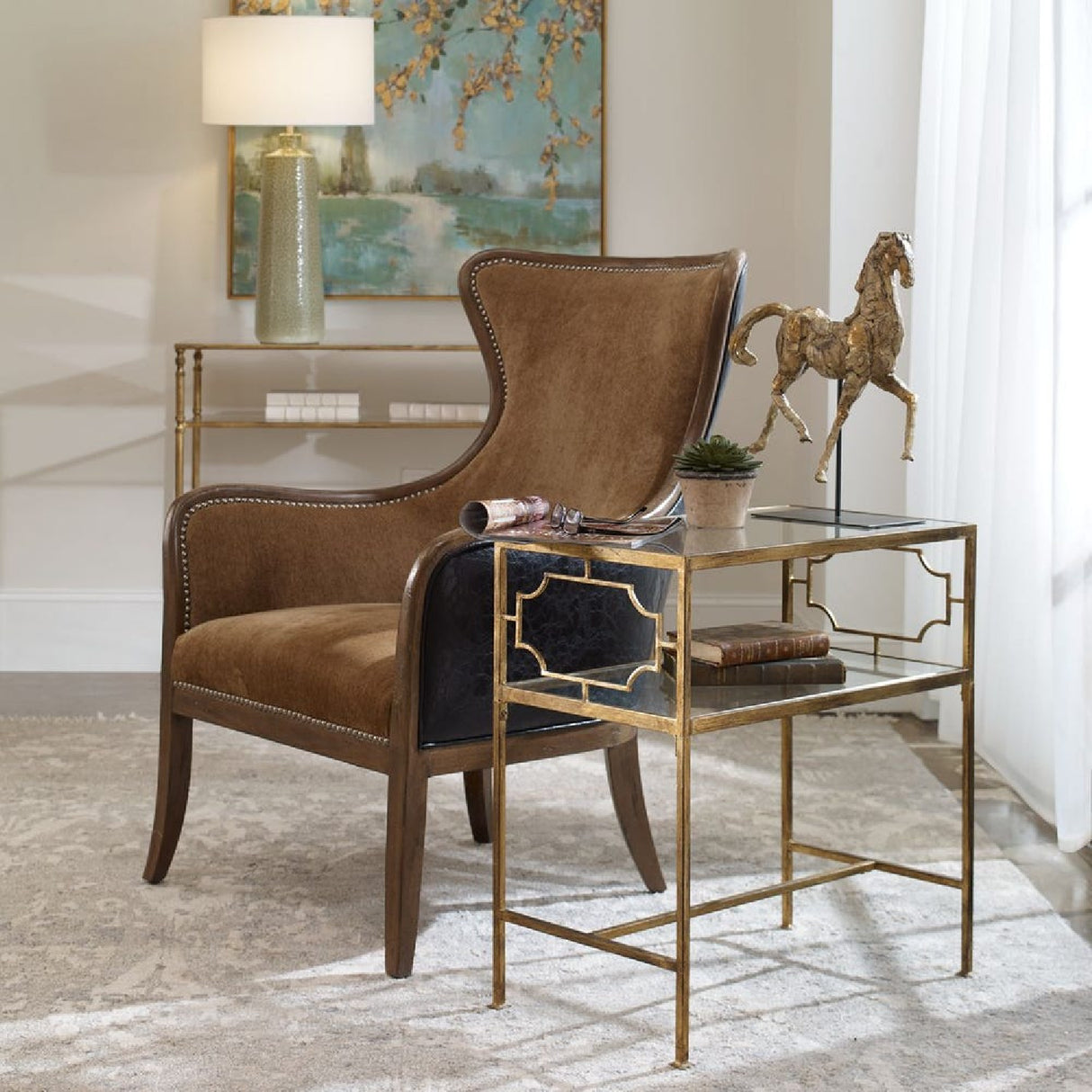   Gold Framed Side Table | Oroa.com