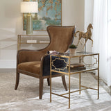 Modern European furniture - Gold Framed Side Table - www.oroa.com