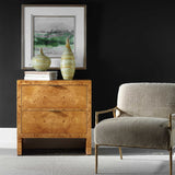 Modern European furniture - 2-Drawer Burl Accent Chest - www.oroa.com